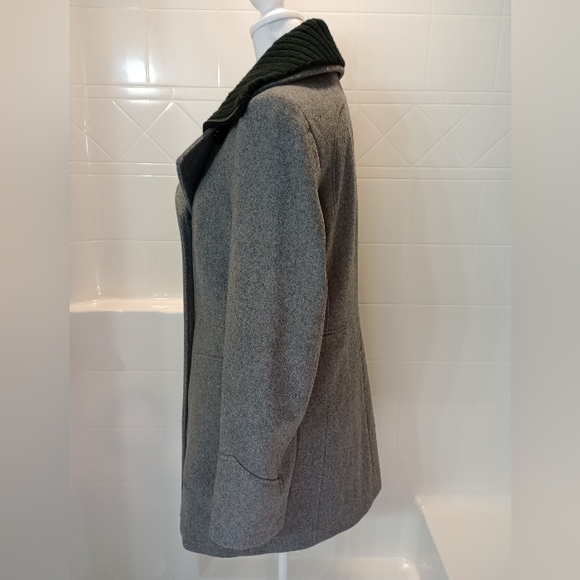Calvin Klein Women's Grey & Black Wool Blend Pea Coat Size 6 - Picture 6 of 15